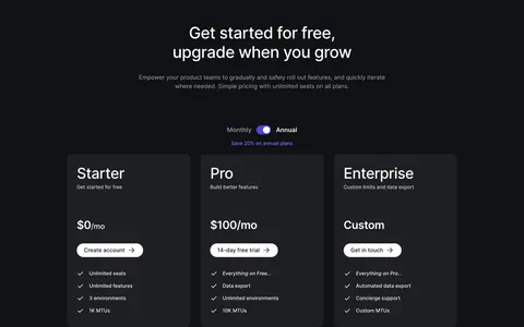 Bucket pricing section: centered headline and monthly/annual toggle above three dark plan cards with checklists and a small logo row