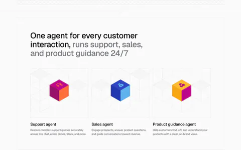 Chatbase use cases section: three agent cards with colorful isometric cubes on line grids, plus an OpenAI quote with portrait below