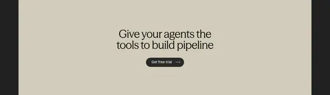 Cluster call-to-action section: centered serif headline and dark pill button on a beige panel framed by dark edges
