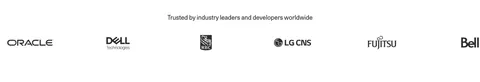 Cohere logo cloud section: small centered caption above a single row of black enterprise logos on white