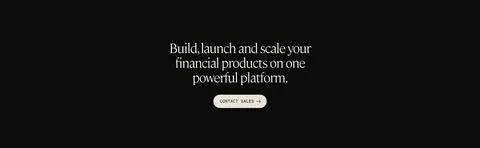 Griffin call-to-action section: centered serif headline and Contact sales pill button on a black background