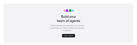 Gumloop call-to-action section: centered headline, copy and button inside a light gray rounded panel