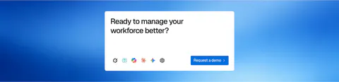 Hunar call-to-action section: white card with headline, AI model icons and a demo button on a blue gradient background