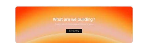 Modulify call-to-action section: centered headline and black button inside a rounded orange-to-pink gradient card