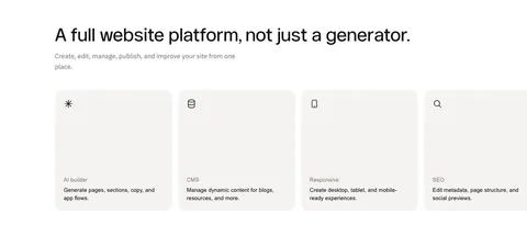 Modulify features section: left-aligned headline above a row of four gray icon cards on white, the last card cut off
