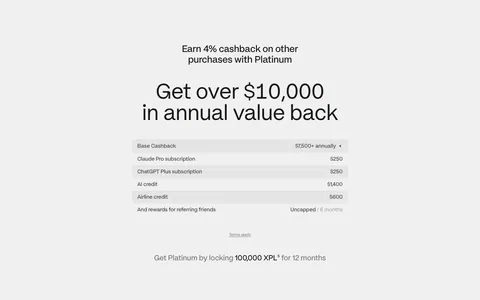Plasma pricing section: centered headline above a striped value breakdown table and lock requirement note on light gray