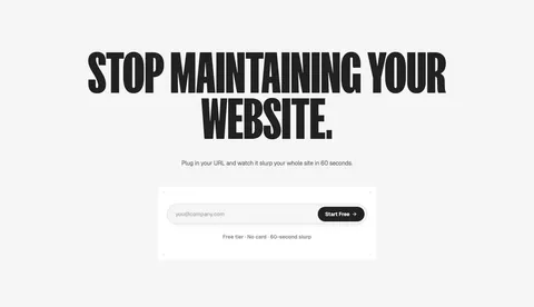 Ploy call-to-action section: huge condensed centered headline above an email signup field with a black Start Free button on light gray