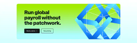 Remote call to action section: dark headline and two buttons on a lime-to-cyan gradient card with a blue 3D ribbon cube