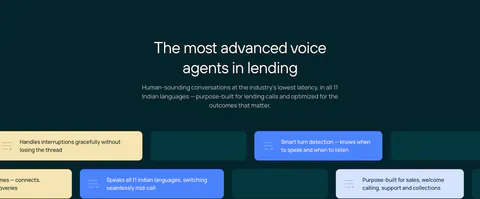 Rezolv features section: centered headline above staggered rows of yellow, blue and teal capability chips on a dark teal background