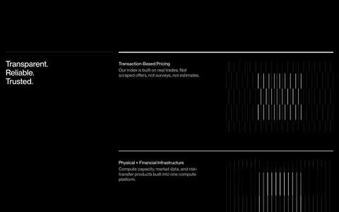 Unknown value proposition section: stacked headline at left, three ruled benefit rows with vertical line graphics on a black background